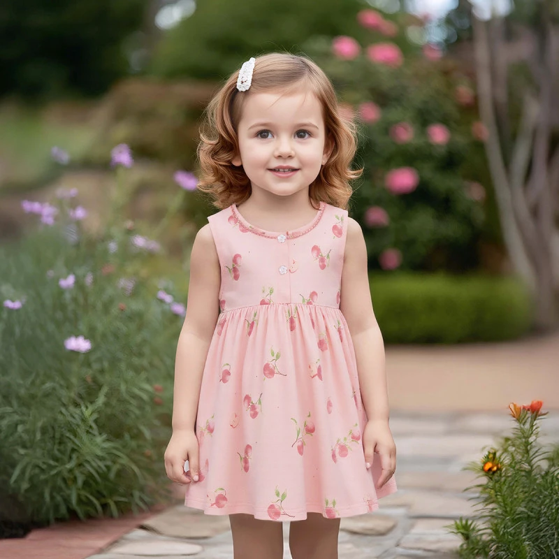 【无袖立体碎花公主裙】25年夏款女童小童儿童连衣裙法式 JQG52367
