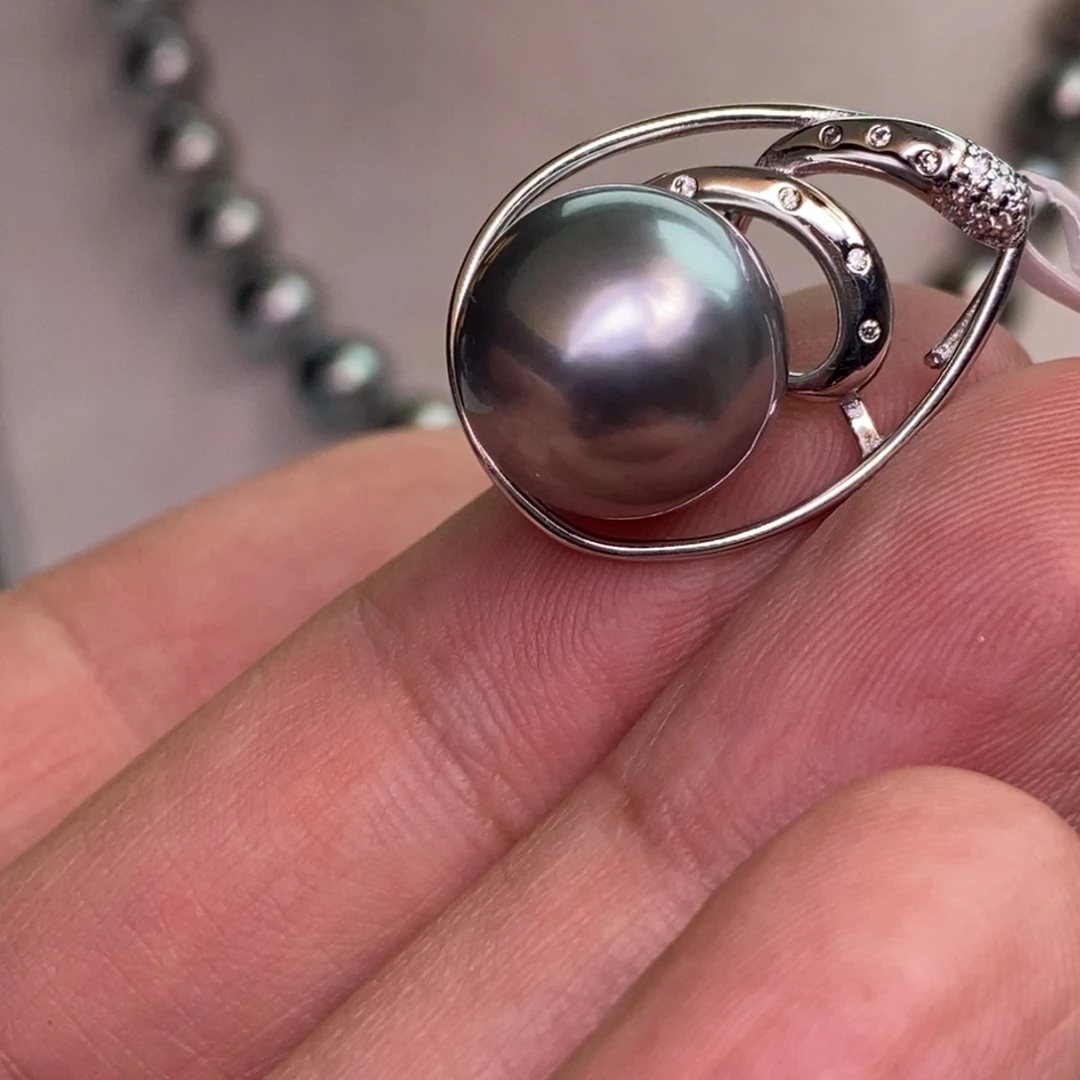 颈饰银S925镶嵌海水珍珠