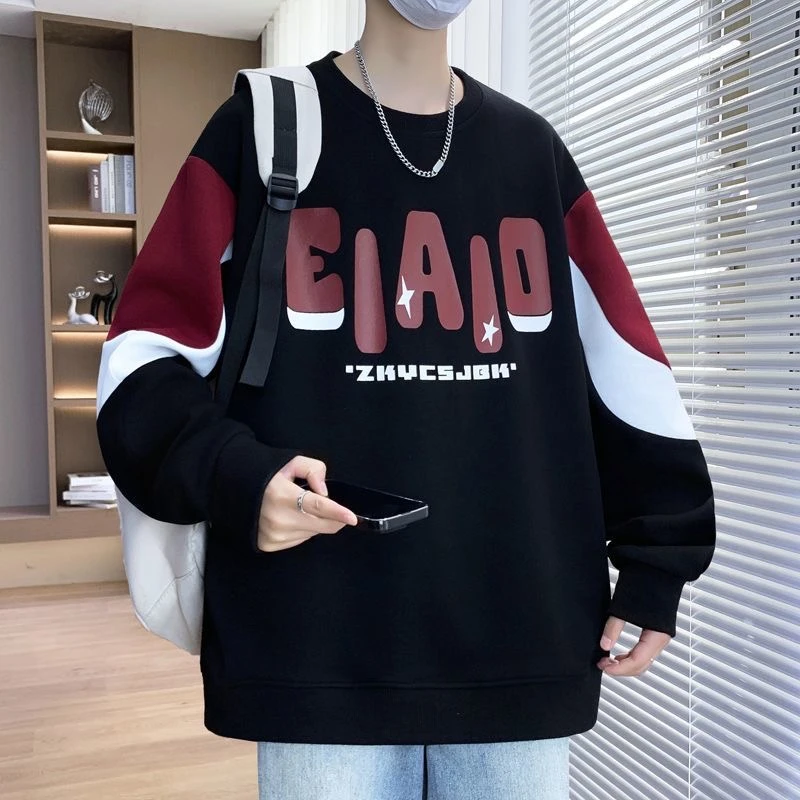 2025新款春季青少年卫衣男士长袖休闲宽松上衣韩版青少年春秋卫衣