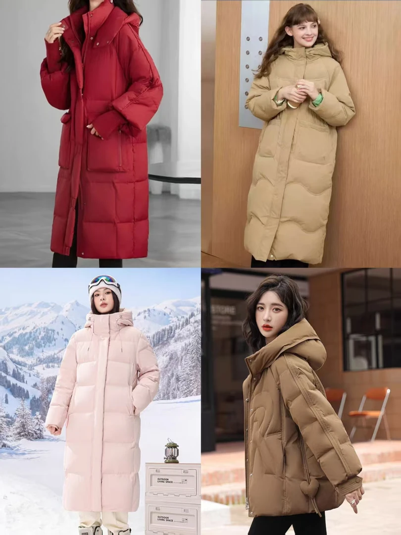新款加厚保暖女款中长款外套时尚休闲简约宽松8066
