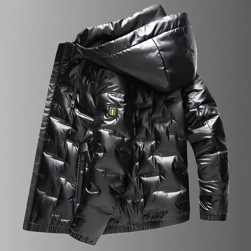 VENDAFONAT/梵基弗奈男士连帽亮面羽绒服冬季免洗潮流保暖外套