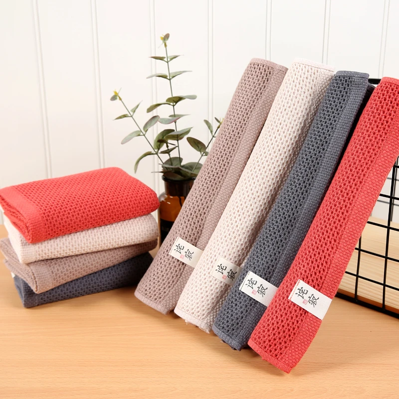 纱布日系简约纯棉蜂窝毛巾团购礼品吸水华夫格家用不掉毛洗脸面巾