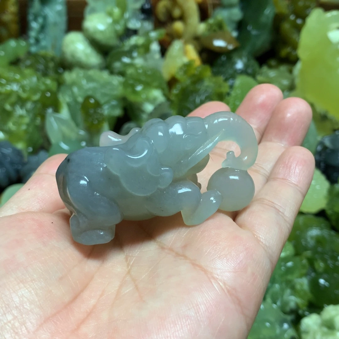 岫玉未镶嵌吊坠手把