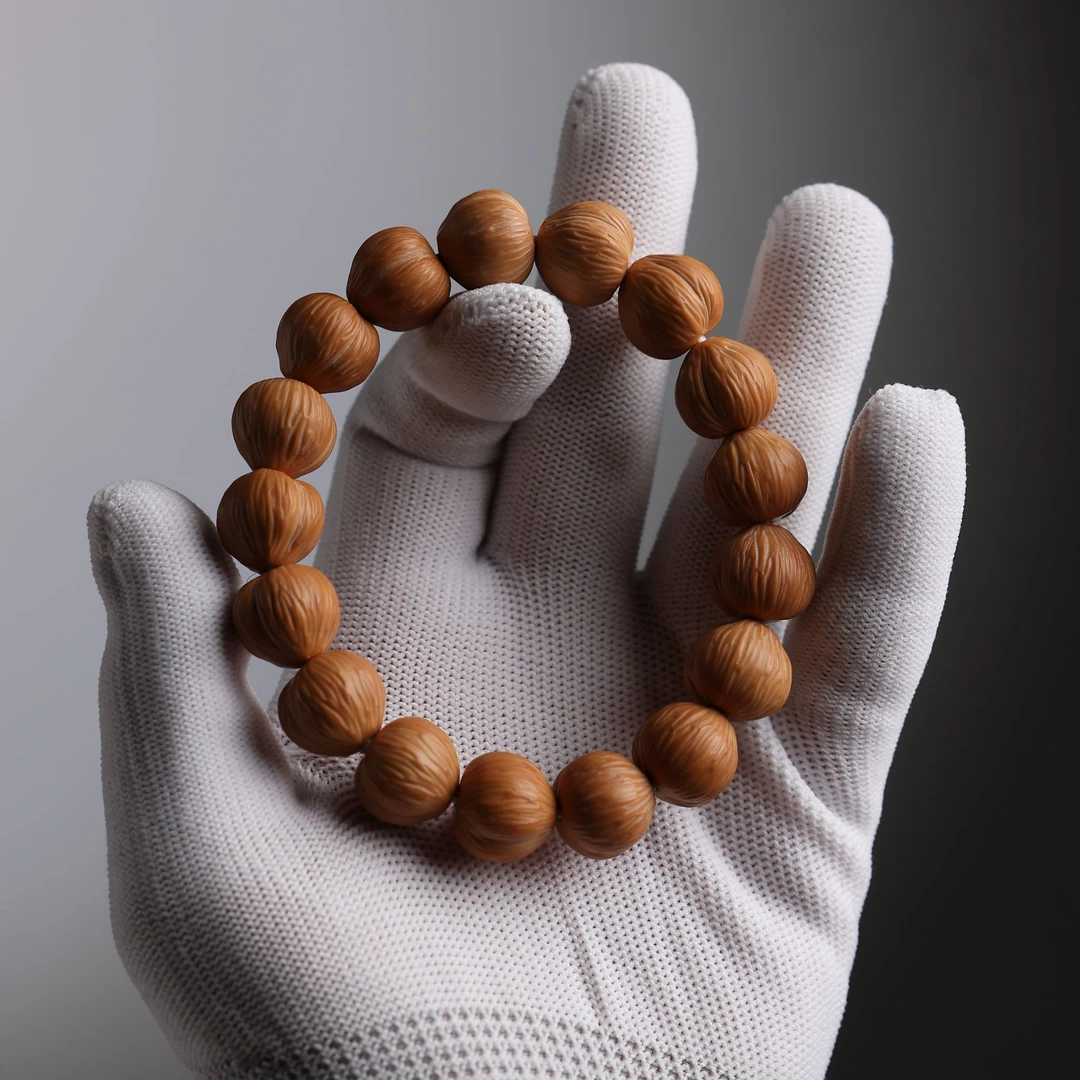 全品无瑕屁桃龙岩料猴头手串13mm+