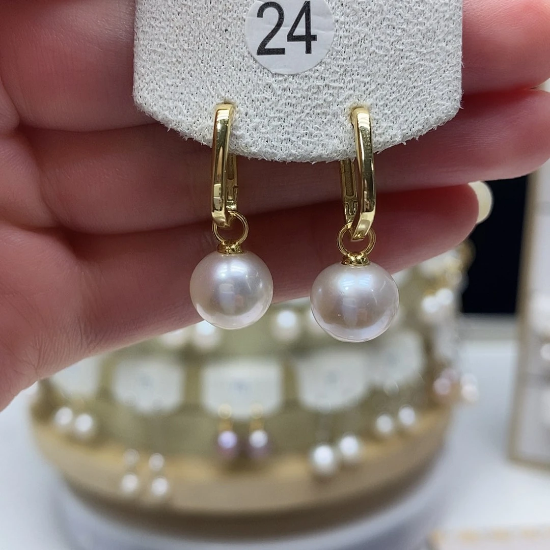 淡水珍珠耳饰银S925镶嵌