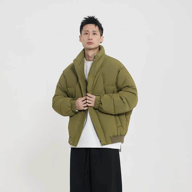 冬季新款90白鸭绒防风保暖百潮流设计面包服男女款羽绒服9729