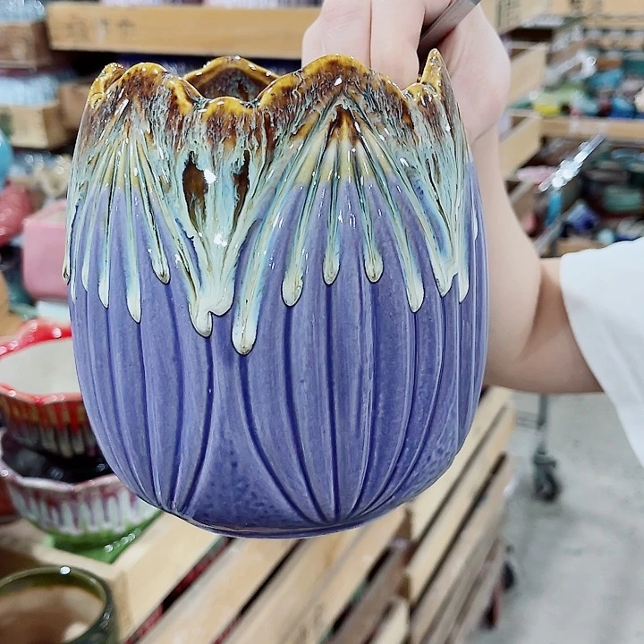 有孔，凑10元包邮陶瓷花盆发货！