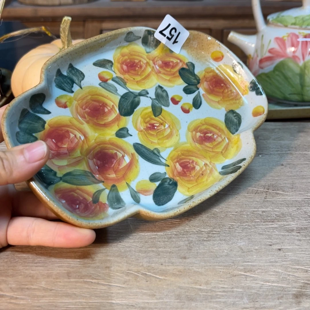 壶素浅陶瓷手工手绘