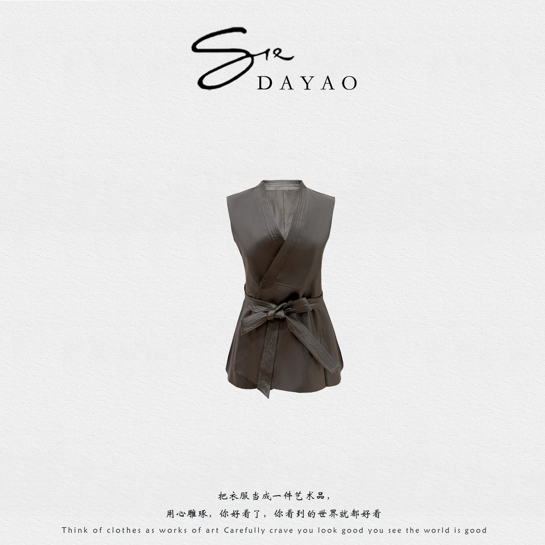 「DAYAO」25s马夹上衣时尚通勤西装老钱收腰轻职风轻熟风WYA258237