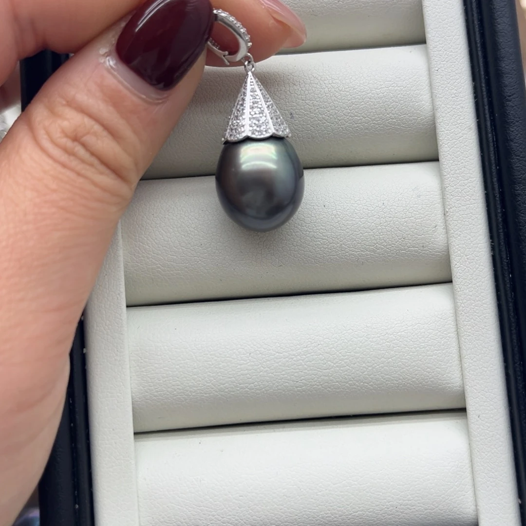 吊坠(不含链)银S925镶嵌海水珍珠