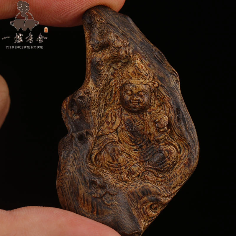 【一炉香舍】芽庄白棋沉水雕刻挂件宝宝佛