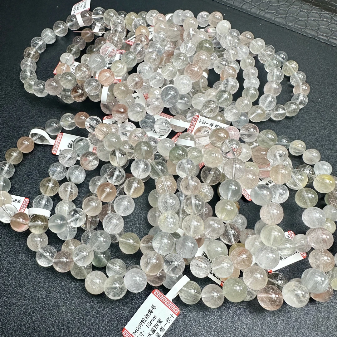 【TM009】天然拉丝彩兔毛水晶单圈手串/多样性发其一