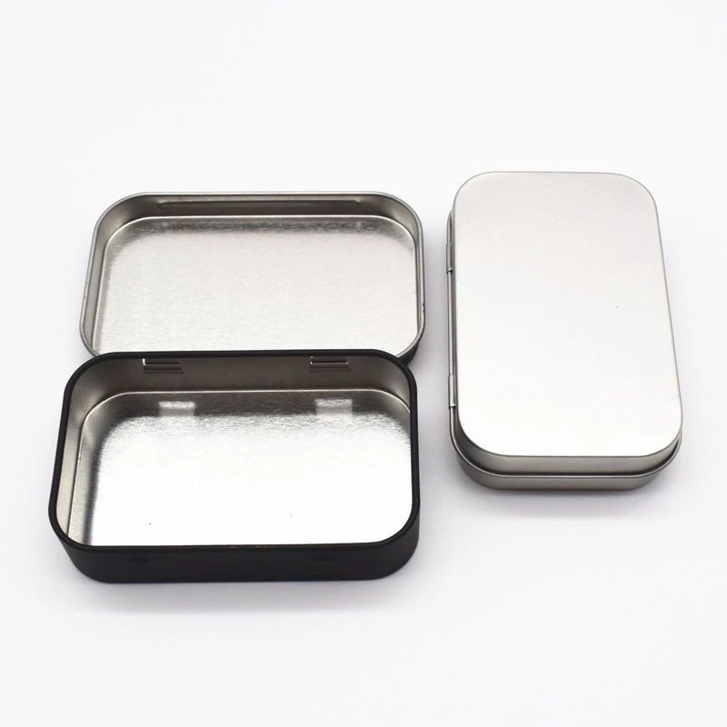 铁盒收纳 金属包装长方形便携式翻盖迷你滑盖