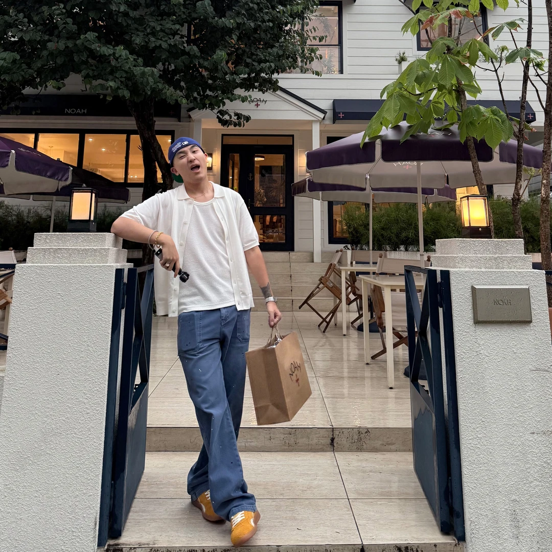 SANBAI 叁佰【泼墨法工长裤】高盎司泼墨蓝色法工裤牛仔长裤