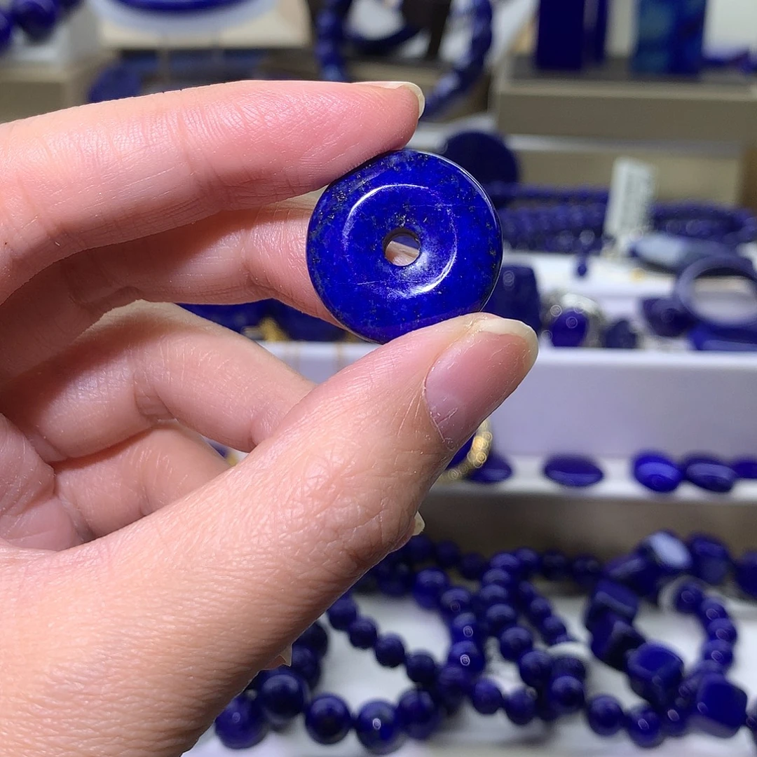 青金石未镶嵌天然青金石平安扣23m*6.9m