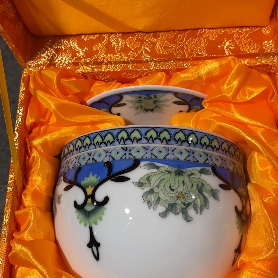 醴陵高温厂瓷16厘米茶饼缸