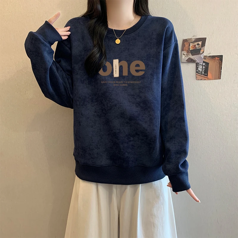 美式扎染卫衣女2025新款秋冬宽松慵懒风oversize套头圆领上衣外套