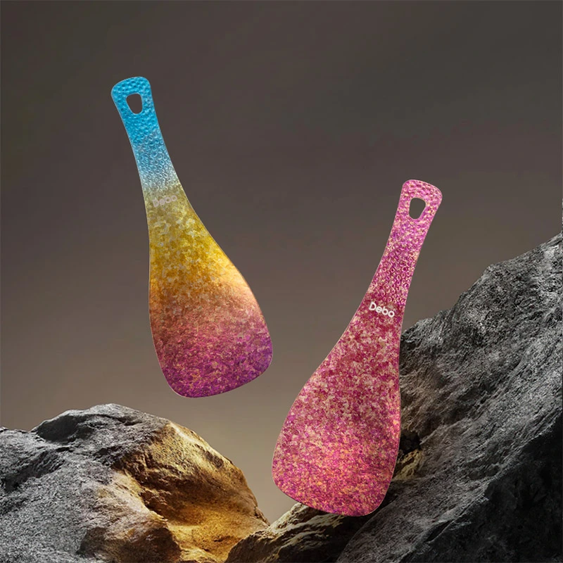 吉尔达高颜值无涂层纯钛结晶饭勺 德铂