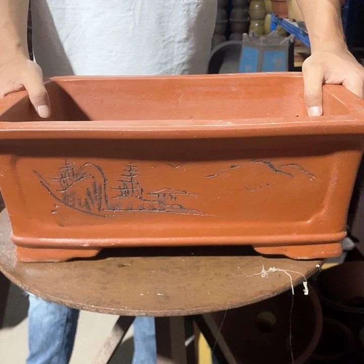 新品42红色马槽花盆