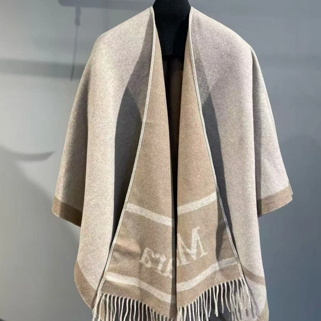 未使用 MaxMara 2025新款驼色双面披肩 hilde