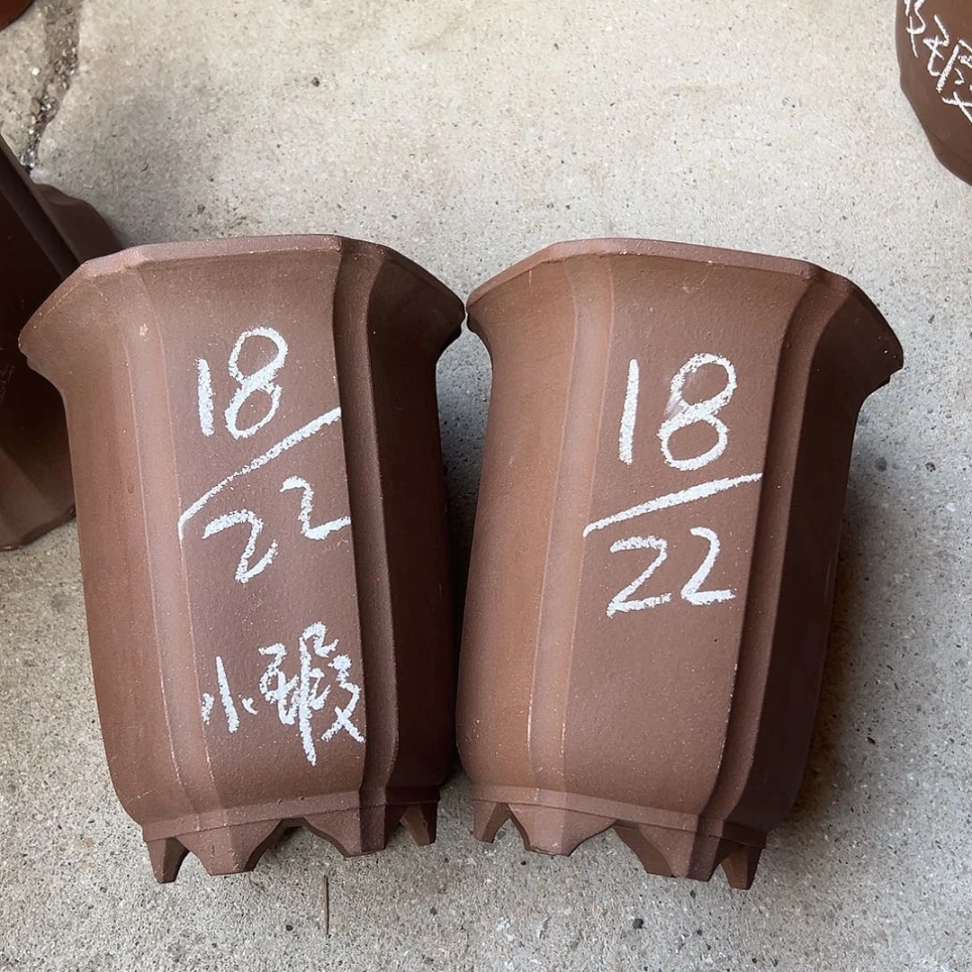 紫砂花盆宜兴紫砂花盆2只