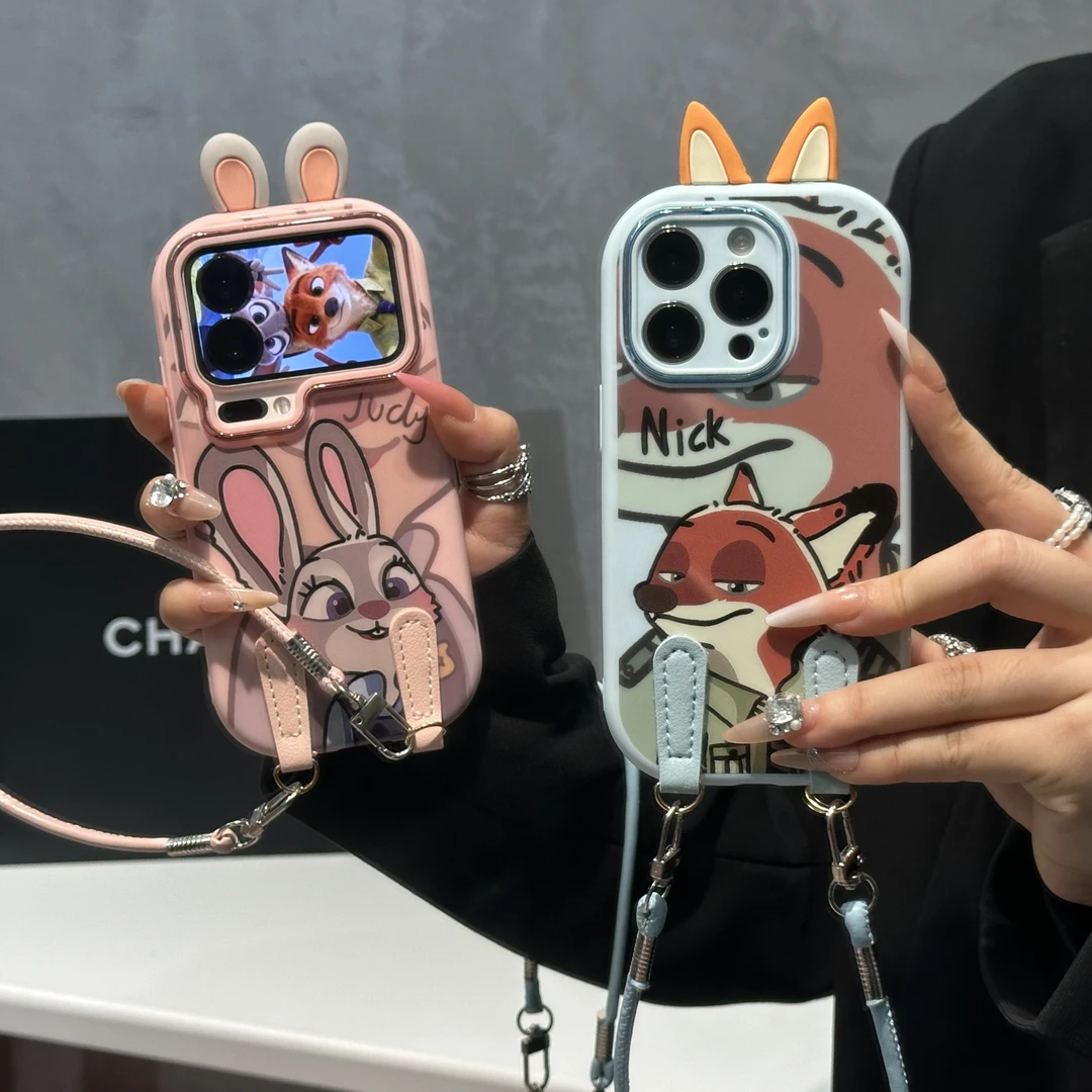 奥菲顿朱迪尼克耳朵挂绳适用苹果17/16胖子手机壳华为vivoppo小米