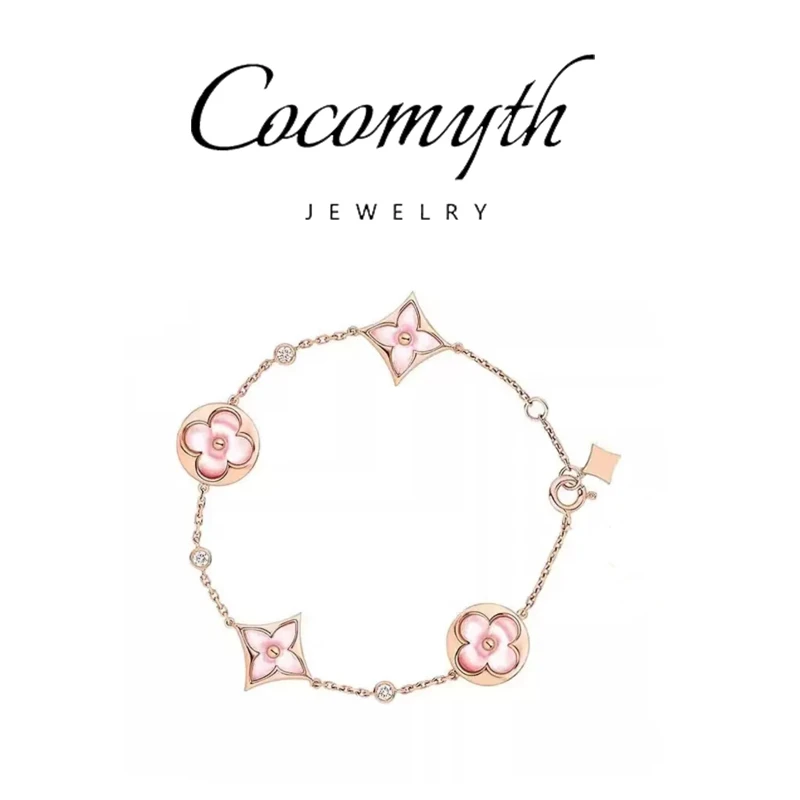 COCOMYTH轻奢百搭粉色老花手链D648