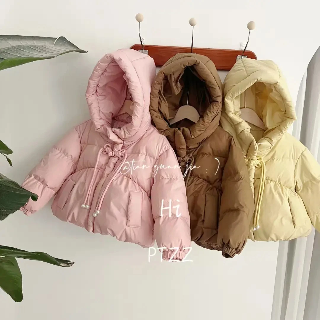 新中式加厚外套女宝冬季连帽韩版保暖洋气儿童外套