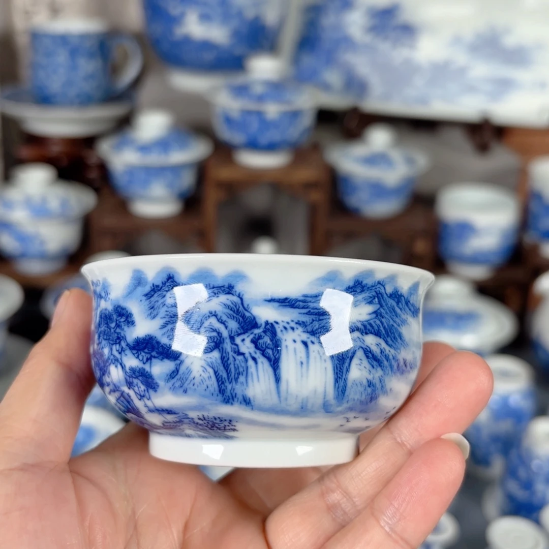 M***Z青花瓷器手绘作品陶瓷杯