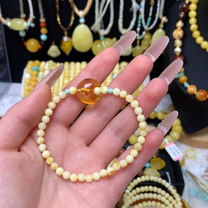 手链蜜蜡未镶嵌蜜蜡手串圆珠