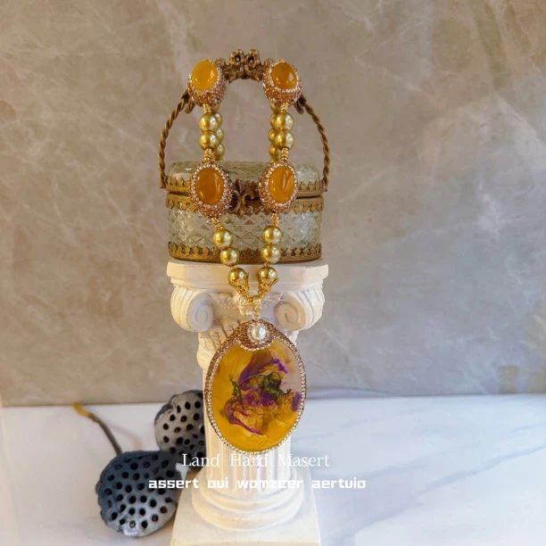 铜合金项链 朵娜塔苏迪系列 多颗粒双面满镶嵌2356手工简约长款