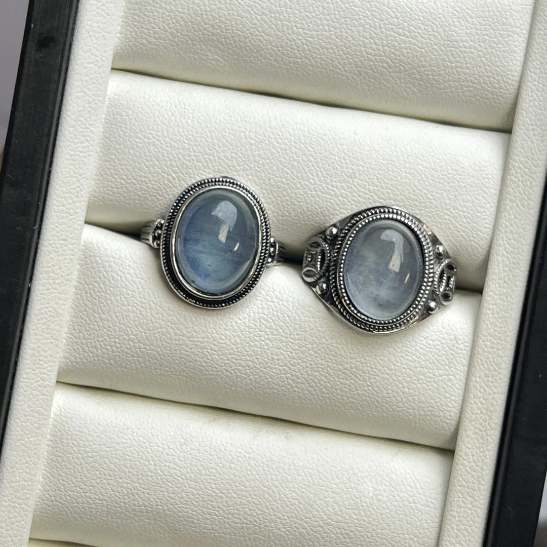 天然海篮宝戒指(开口可调节，戒托随机发货）