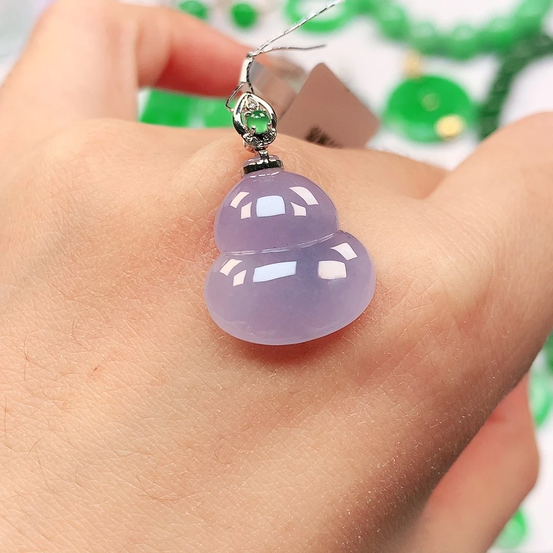 吊坠(不含链)18K金镶嵌翡翠