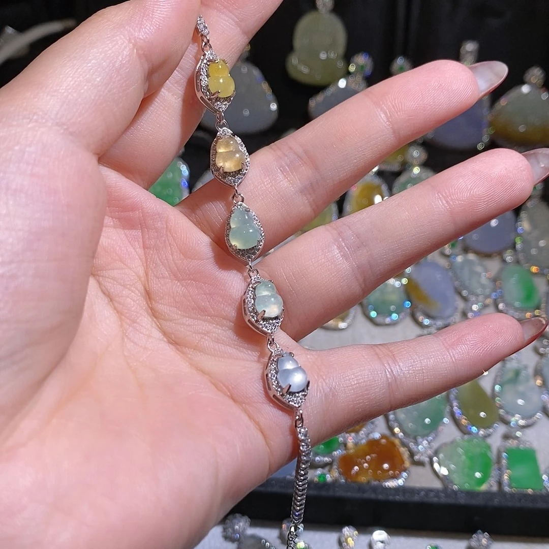 翡翠银S925镶嵌颈饰m**i天然翡翠