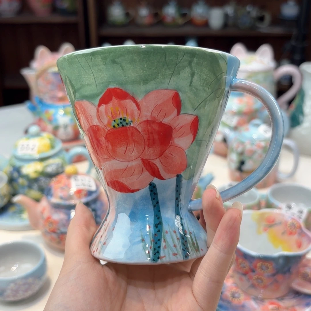 景德镇手绘高温釉下彩陶瓷茶具