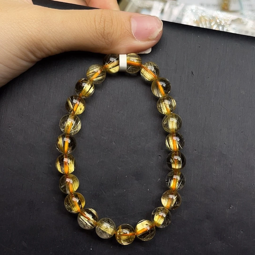 J****未镶嵌手链水晶金发晶8+