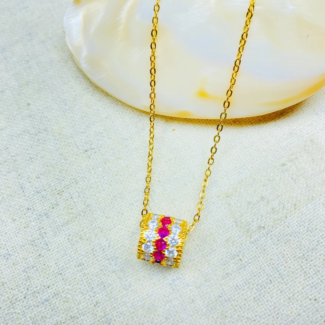 项链 K04107经典黄色三排路路通项链多样性发货48428