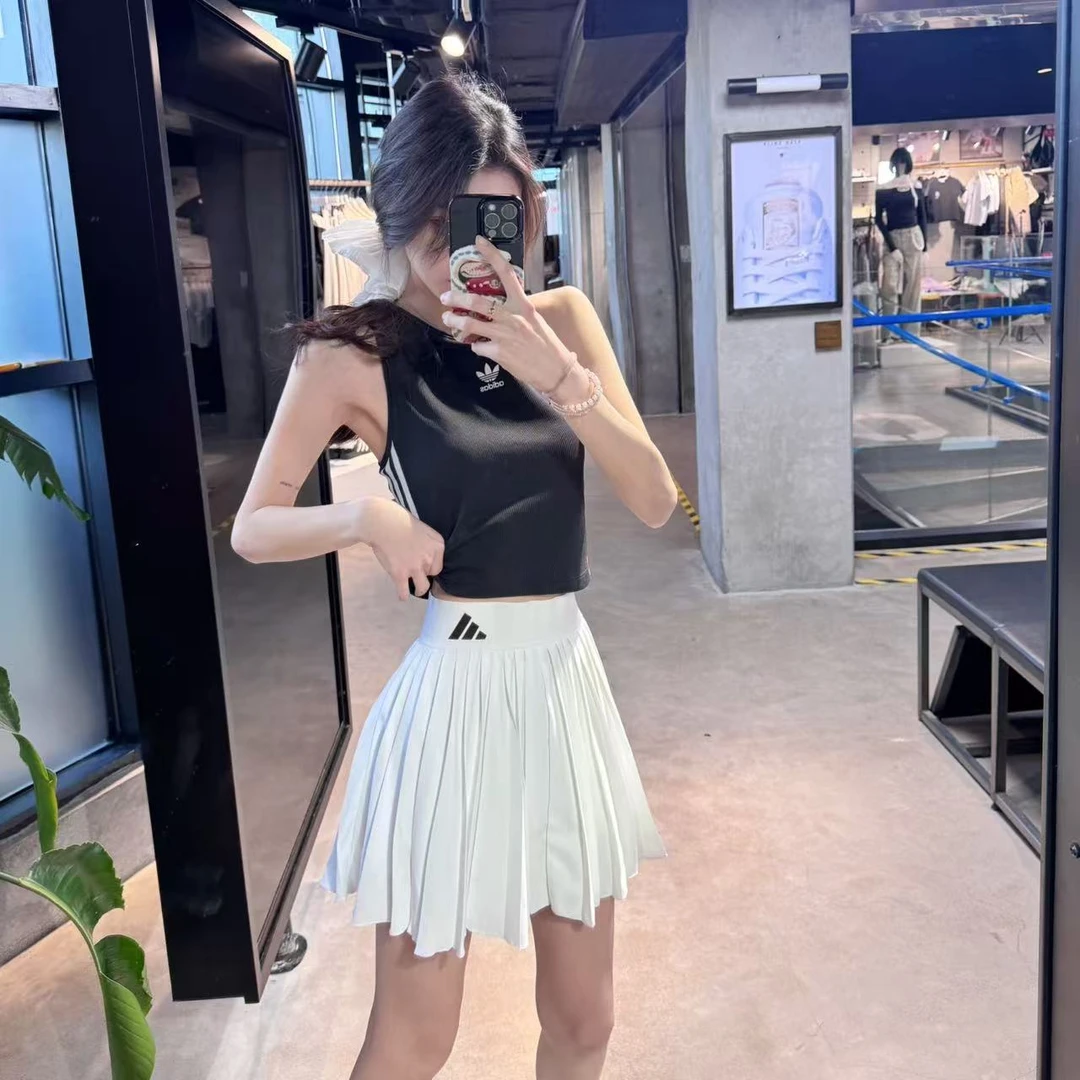 adidas阿迪达斯欧若风Dance Skirt运动休闲百褶短裙JY7700 JY7701