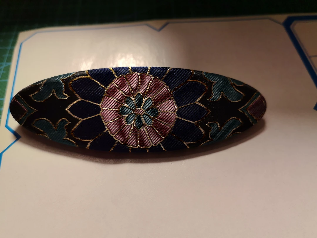 宋锦弹簧夹长椭圆形发夹