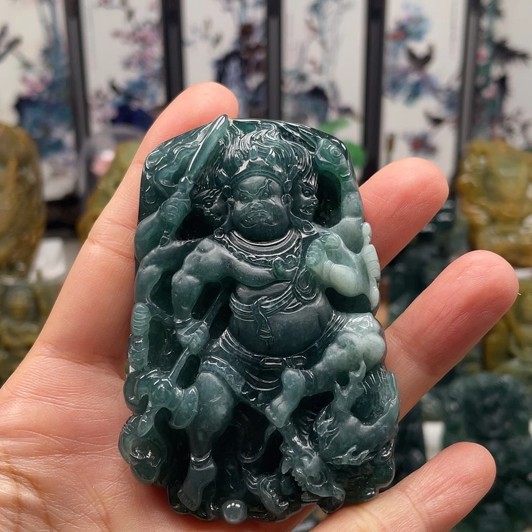 翡翠未镶嵌颈饰天然翡翠a货大黑天