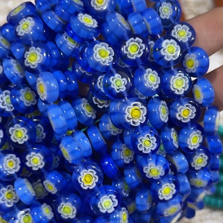 合金玛瑙/玉髓珠宝半成品2条千花琉璃圆片