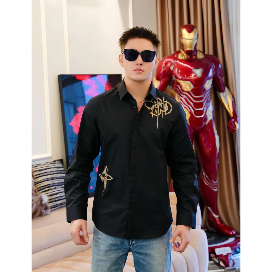 SAM【金线老花】秋季高定气质轻奢透气绣花卉质感时尚长袖衬衫