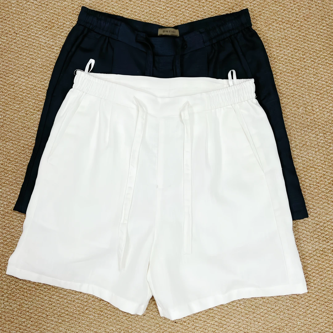 西格XG夏季莱赛尔天丝亚麻百搭短裤