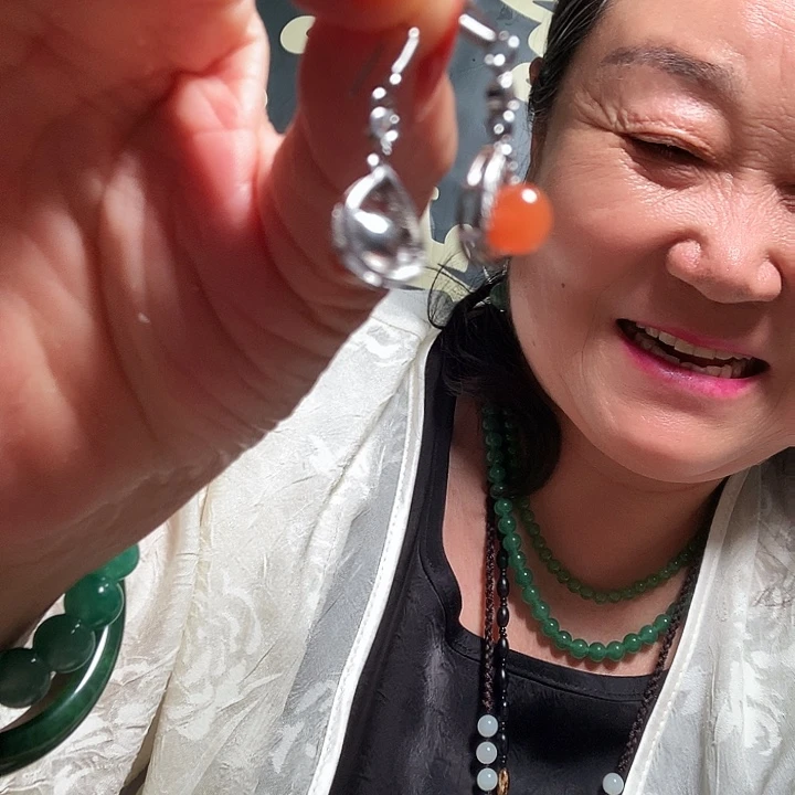 和田玉（碧玉）足银镶嵌颈饰