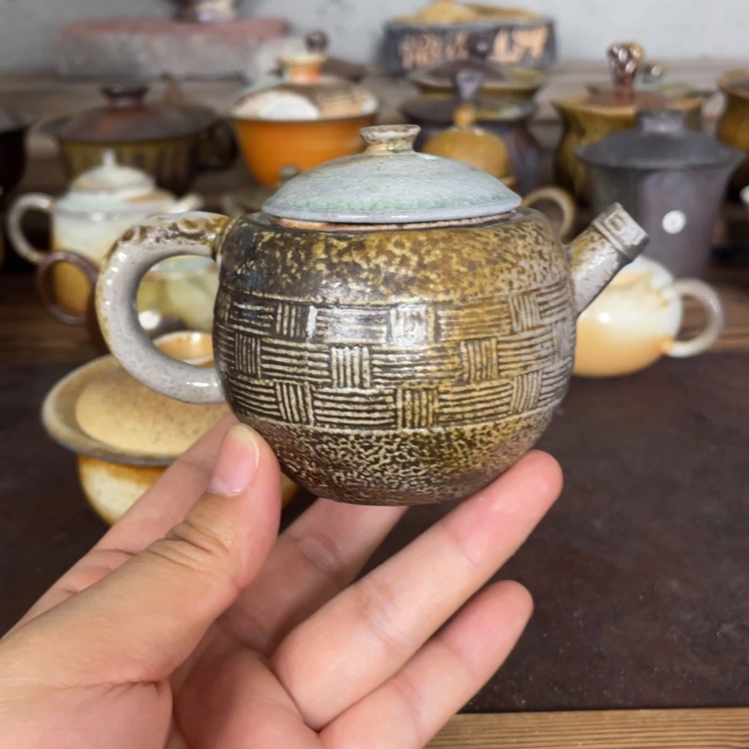 柴烧陶泥编织纹。默认微瑕