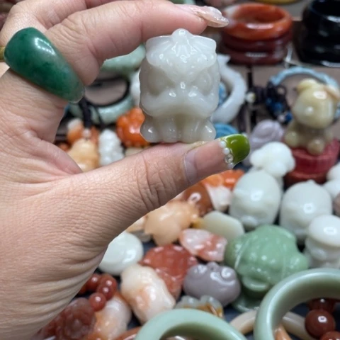 合金石英质玉（黄龙玉）手链