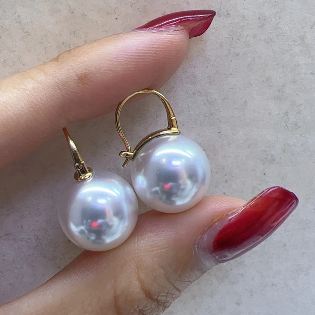 淡水珍珠耳饰18K金镶嵌