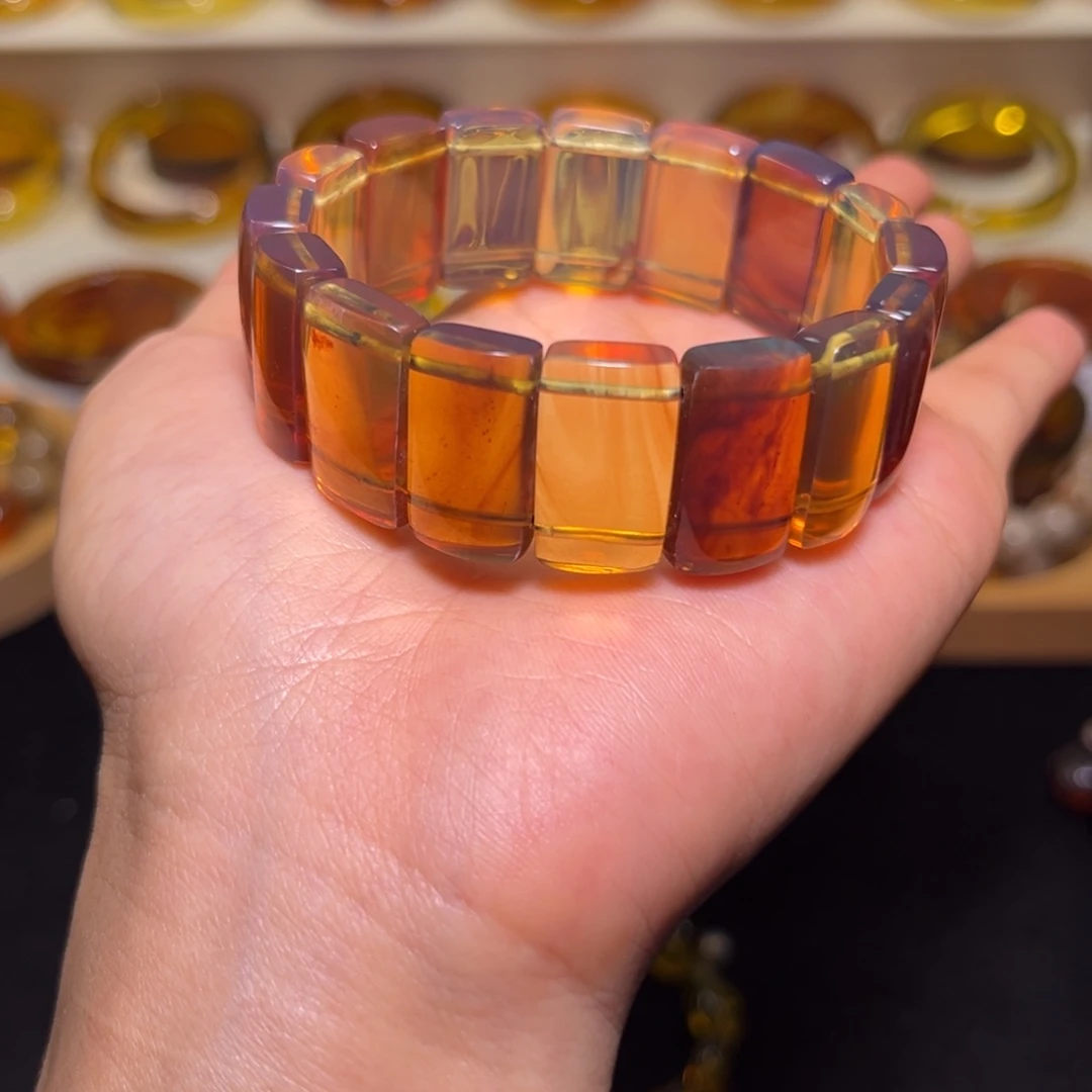 未镶嵌琥珀手镯多宝手牌