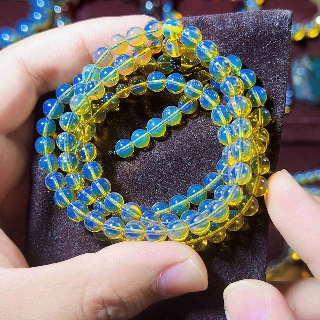 蓝珀珠宝奇石未镶嵌大**岸墨西哥蓝珀108mm