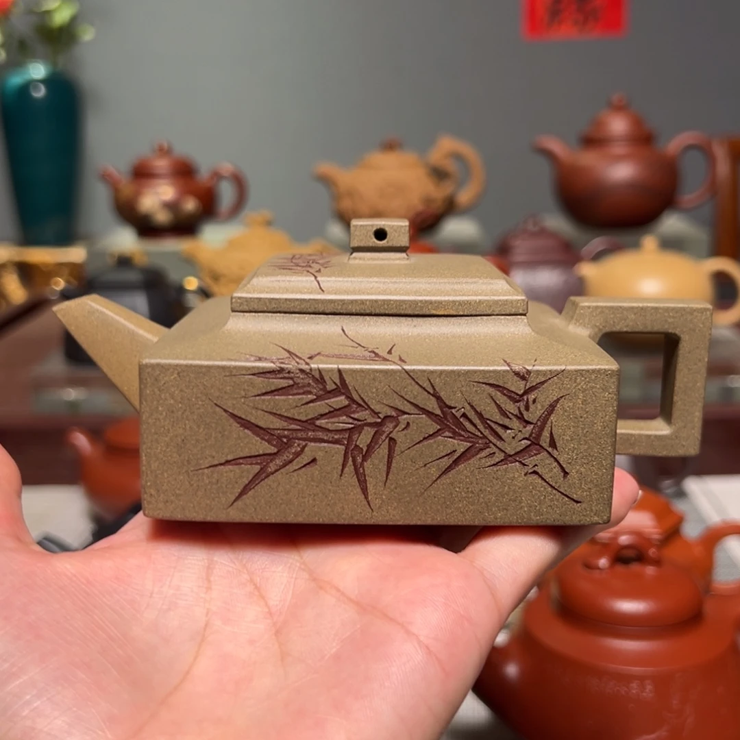 茶壶紫砂?****奥全手工全手工四方壶